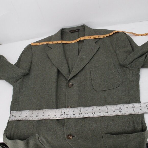 VTG Paul Stuart Sport Coat Mens 44 Medium long Silk Hopsack deconstructed patch - Picture 10 of 16